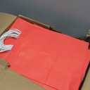 qiqee 100PCS Gift Bag with Handles Bulk Red Paper Bags Multiple Uses (13''x5 x10 inch Large Size)