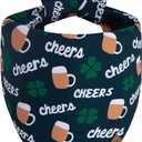 St. Patrick's Day Dog Bandana - 2 Pack Triangle Shamrock Dog Bandanas, Reversible Lucky Pet Scarf for Boys & Girls, Premium Durable Fabric, Holiday Bandana for Large & Extra Large Dogs (X-Large)