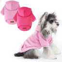 2 Pack Dog Hoodie Warm Dog Sweater Cold Weather Dogs Sweatshirt Pet Clothes for Small Medium Dogs for Male Female Girl Boy Daily Wear (Rose+Pink, M (Back: 12.59",Chest: 18.1"))