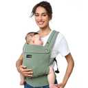Momcozy Baby Carrier with Natural Cotton Linen, Built to Last, Ergonomic Design, 7-44lbs for Infant and Toddler, Lightweight and Comfortable, Hands-Free for Moms&Dads, Sage Green