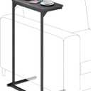 TUTOTAK C Shaped End Table, Tray Table, Small Side Table, 28.7 inch Tall Couch Table, Tv Tray, Sofa Table, Living Room, Bed Room, Black TB01BK071