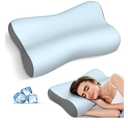 Cervical Neck Pillow, Contour Memory Foam Pillows for Neck Pain Relief, Ergonomic Pillow for Sleeping, Orthopedic Bed Pillow Neck Support Pillow for Side Back Stomach Sleepers with Cooling Pillowcase