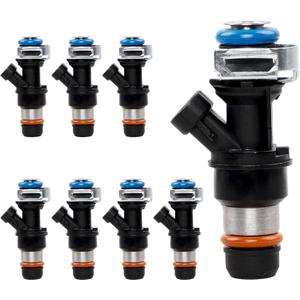 Upgraded Fuel Injectors 4 Holes (8 Pcs), Fit for 1999-2006 Yukon XL Sierra 1500 2500 3500, Chevy Tahoe Express Suburban Silverado, Cadillac Escalade, 4.8L 5.3L 6.0L, Replace 17113698 17114502