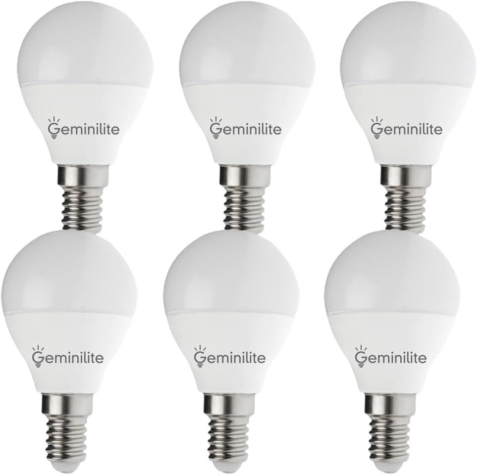 E12 LED Bulb 80 Watt Equivalent Ceiling Fan Bulbs High Brightness 8W 806LM Not Dimmable Small Base Candelabra Bulbs 2700K Warm White, Globe Bulbs for Chandelier AC120V 6pack