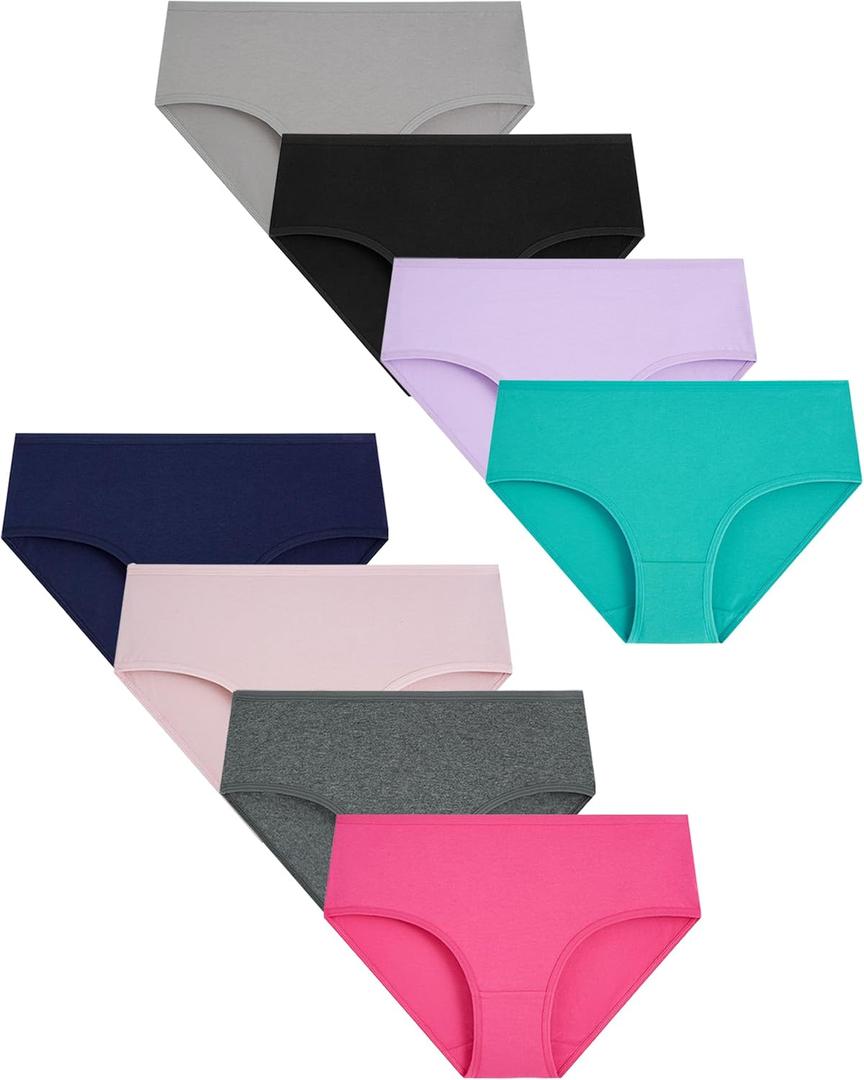 Boboking Teen Girls Underwear Cotton Brief Panties 8 pack (12, Blueb)