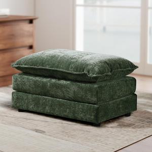 Modular Sectional Chenille Sofa 35" Ottoman Footrest Stylish Couch Footstool Modern Upholstered Ottoman for Living Room,Bedroom and Apartment,Green (Green-model 1)