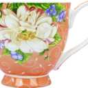 16oz Bone China Coffee Mugs for Women Mugs Flora Coffee Tea Cups Novetly Coffee Cups Gift for Women Mom Friends