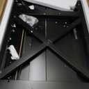 ChooChoo Home Office Desk Writing Computer Table Modern Design Black Desk with Drawers, Makeup Vanity Table