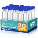 3ml Sterile Vials with Self Healing Injection Port and Sealing Cap, Glass Sterile Vials for Injections 20 Pack Empty Vial, No Liquid