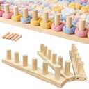 37" Wooden Chunky Blanket Loom Kit - Adjustable & Portable Reusable Blanket Loom for Beginners, DIY Hand Knitting Loom for Bulky Yarn to Make Throw Blankets, Scarves, Home Decor & Gifts