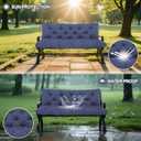 Porch Swing Cushions Outdoor 60 inch Waterproof Thicken 5" Backyard Swing Cushion with Backrest and Ties 2-3 Seat Outdoor Swing Cushions Replacement for Porch Patio Garden Lawn(Navy Blue), 60x40x5inch