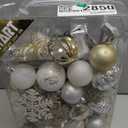 100 Pcs Christmas Ornaments Set, Shatterproof Christmas Tree Ornaments with Hanging Balls & Star, for Wedding, Anniversary, Xmas Eve, Champagne