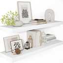 Vivelove 12 Deep Floating Shelves for Wall, 24/36/48/55 Inch Shelves for Room Wall Mounted, 2" Thick Floating Shelf for Living Room Bedroom Bathroom Kitchen Laundry Room, Set of 2 White