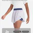 PATPAT Girls 2-in-1 Shorts, Ultra-Light Quick-Dry Active Shorts with Bamboo Viscose Liner for Kids Soccer Dance Biker Sports (Lavender Haze)