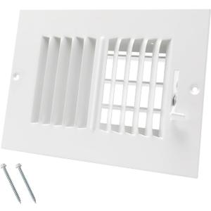6 x 4 Inch [Duct Opening] Air Vent Covers for Wall or Ceiling - High Airflow 2 Way Steel Ventilation - Adjustable Wall/Ceiling Register, 7-3/4 Inch x 5-3/4 Inch [Overall Dimensions]
