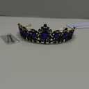 Baroque Queen Blue Black Crystal Gold Headpiece Gold Princess Wedding Headband Royal Crystal Rhinestone Hair Costume for Women and Girls (blue)
