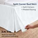 Premium Queen Size Bed Skirt by Comfort Beddings 100% Cotton Blend, 11" Drop Length, Split Corner, Tailored Fit, Elegant Pleated Style, White