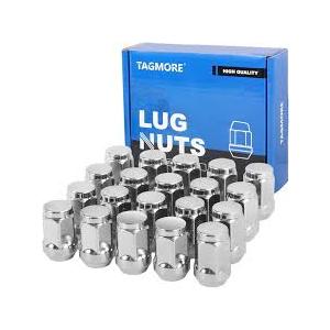 20pcs 1/2"-20 Lug Nuts - Compatible with 1987-2018 Jeep Wrangler, 1993-2010 Grand Cherokee, 1994-2001 Dodge Ram 1500, 1991-2019 Ford Explorer, One-Piece Design Factory Chrome Wheel Lug Nut Set