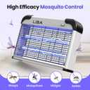 LiBa Electric Bug Zapper, Indoor Insect Killer - (2) Extra Replacement Bulbs - Fly, Mosquito Killer and Repellent - Lightweight, Powerful 2800V Grid, Easy-to-Clean, with a Removable Washable Tray.