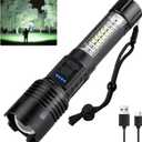 Rechargeable LED Flashlights High Lumens, 99000 Lumens Super Bright Flashlight with 7 Modes & Waterproof, Powerful Handheld Flashlight for Camping Emergencies