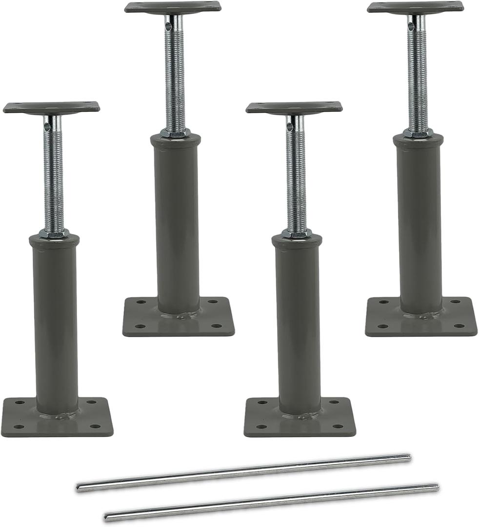 Adjustable House Floor Jacks, 4 PCS Post Floor Joist Jacks for Leveling, 11" - 16.5" Height Adjust Range, Telescoping Screw Jacks for Temporary Support - 11000 lbs Max Load Capacity (Each)