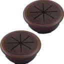 2"(50 mm) Desk Cable Grommet Hole Cover Kit Brown - Detachable ABS Plastic Cord Organizer for Office & Home Table(2 Pack)