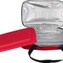 HW1236 Glass Casserole with Insulated Bag, Ideal for Picnic, Potluck, Hiking & Beach Trip-Retains Hot and Cold Temperature of Food, Overall12 "x 7.5"x2 "- Red