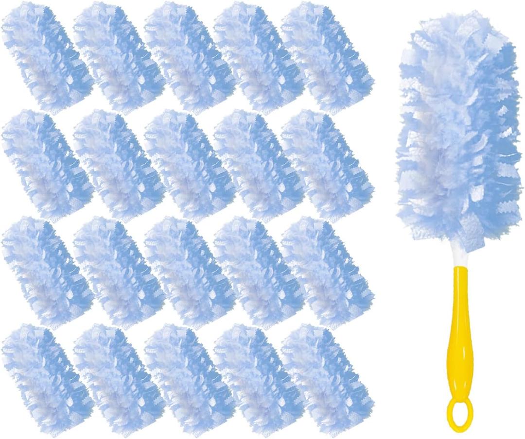 360 Heavy Duty Duster Refills for Swiffer,20 Count Duster Refills with 1 Handle,Dusting Furniture, Blinds, Ceiling Fans, Walls, Feather & Microfiber, Unscented,Disposable
