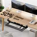 HUANUO Keyboard Tray Under Desk, Pull Out Keyboard Tray with C Clamp Mount, 26.5 W x 11.8 D Slide Out Computer Keyboard Drawer Mouse Tray for Typing, Black