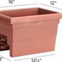 Root & Vessel Countryside Railing Planter Box, 16 Inch, Terra