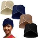 Xuhal 4 Pieces Mesh Hair Wraps for Black Women, Adjustable Size, Multiple Use Ways, Stylish Color to Match, Navy Blue, Black, Beige, Camel