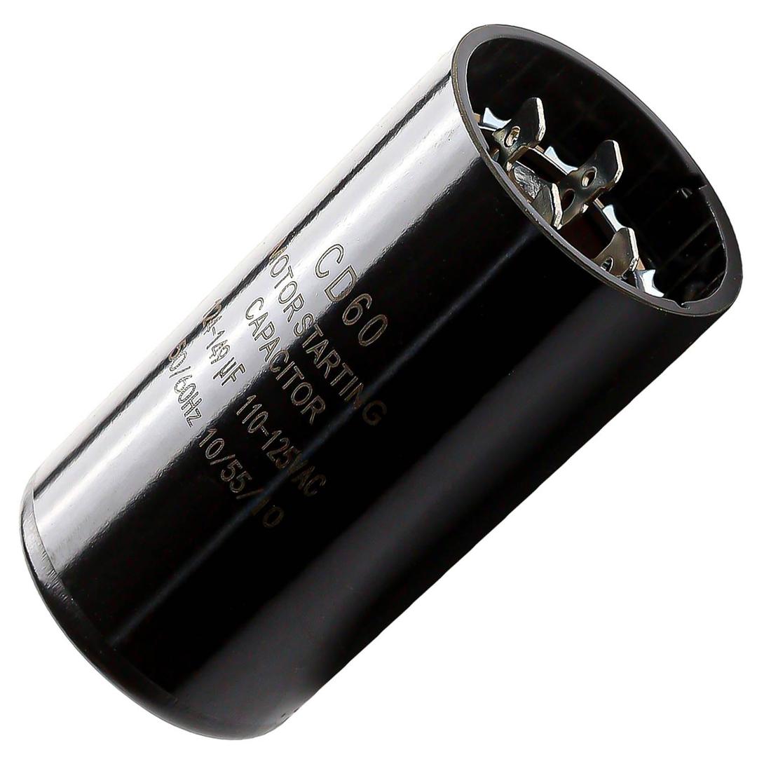 Seentech 124-149 uf/MFD 110-125 VAC 20% Round Motor Start Capacitor 50/60 Hz AC Electric Universal Fit for AC Motor Run or Fan Start and Cool or Heat Pump Air Conditioner