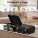 RetroAudio CD Player with Speakers Retro Portable CD Players for Home Music Player with Remote Control,V5.4 Bluetooth in&Out Desktop Suitcase CD Player with AUX in, Headphone Jack,USB PlaybackBlack