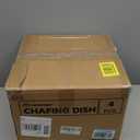 Chafing Dish Buffet Set 4 Pack, 5QT Gold Round Chafing Dishes for Buffet, High Grade Chafers and Buffet Warmers Sets with Glass Lid, Rolled-Edge Food Warmers for Parties, Weddings, Catering