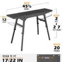 Upgraded Griddle Stand for Blackstone 22/17, Portable Blackstone Stand with Adjustable Legs, Side shelfs, Tool Hooks, Garbage Bag Holder & Paper Towel Holder, Grill Stand for Outdoor Cooking/Camping
