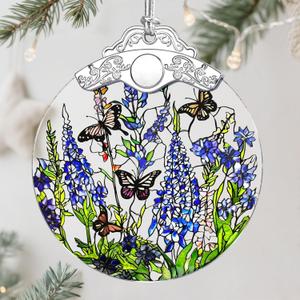 Lavender Monarch Butterfly Stained Glass Ornament  Christmas Ornament, Christmas Tree Ornament, & Perfect Holiday Decor | Butterfly Lover Gift, Gifts for Women and Friend