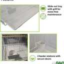 A&E Cage Co 503 White SP Flight Bird Cage 24" x 16" x 16" Small Bird Cage for Finches, Canaries & Parakeets Includes 2 Feeder Stations, Wood Perch, Slide-Out Tray & Carry Handle (White)