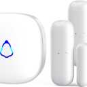 Door Alarms When Opened, METAK Wireless Door Sensor with 500Ft Wider Range LED Indicator, Personalized Door Chime Offers 58 Chimes 5 Volume Levels for Home Store Office, 2 Sensors+1 Receiver (White)