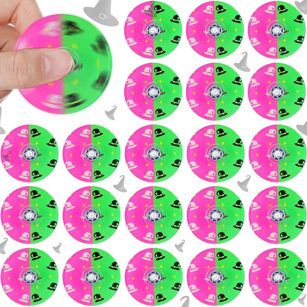 Sotiff 24 Pcs Witch Fidget Spinners Bulk, Mini Fidget Toys, Pink and Green Witch Birthday Party Favors, Goodie Bags Stuffers, Party Games, Rewards Carnival Prizes