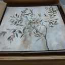 Kate and Laurel Framed Canvas Wall Art Print Olive Tree Abstract Square by The Creative Bunch Studio, 30 x 30 Sylvie Walnut Frame, Modern Contemporary, Nature Art for Wall Decor