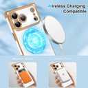 OOK Magnetic Case for iPhone 17 Pro Max 6.9 Inch [Wireless Charging Compatible] Soft TPU Heart Design Phone Cover with Screen Protector Shockproof Protection Slim Case for Women - White (White (NO Strap))