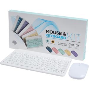 Bluetooth Keyboard and Mouse Combo for iPad - 9.72" Rechargeable Wireless Keyboard & Mouse, Type-C Charging, Perfect for On-The-Go Professionals (White)