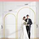 Pureegg Metal Arch Backdrop Stand Set - Set of 2 (7.2ft/6.0ft), Gold Wedding Stand with Stable Base, Elegant Backdrop Cover for Party, Birthday, Baby Shower, Graduation, Easy to Assemble