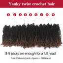 Yanky Twist Crochet Hair, PILLUGER Yaki Twists Hair Micro Spring Twist Braids,9 Packs Pre-looped passion Twist Brown Senegalese With Curls Crochet Synthetic Hair Extensions(OT30)