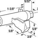 Prime-Line C 1095 Sliding Glass Door Handle Set, 3-1/2 In., Diecast and Wood, Black, Hook Style, Internal Lock (Single Pack)