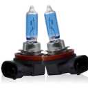 2 PCS H11 Car Halogen Bulbs, Ultra White Light Bulbs, 12V 100W Front Fog Light Bulbs, Super Bright High Beam Low Beam Bulb Auto Lights Universal for Most Cars, Trucks, SUVs (White)