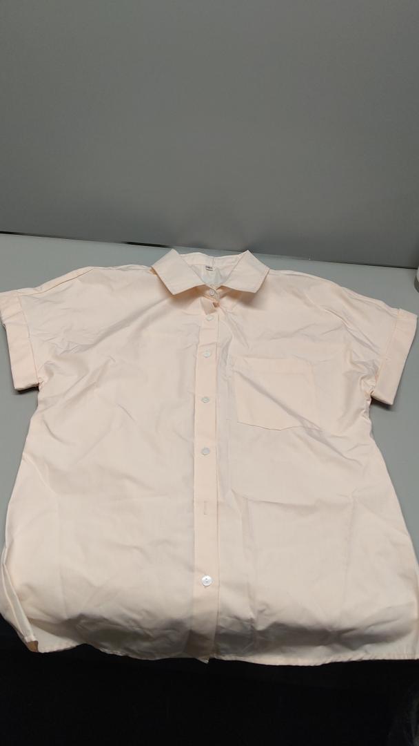 Women's Relaxed Soft Poplin Short Sleeve Shirt [Rose Water]
, S