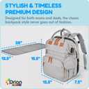 Orian Diaper Bag Backpack, Diaper Bag with Baby Changing Station, Large Travel Diaper Bag, Mosquito Net, USB Charging Port, Waterproof Unisex Baby Bag - 3 bonus gifts