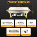 POWERFUEL 4 Pack 11QT Stainless Steel Rectangular Chafing Dishes for Buffet