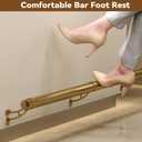 Bar Foot Rail Kit 4ft / 6ft / 8ft - Stainless Steel Complete Wall Mounted Bar Foot Rest - Brass Gold Foot Rail System with Tubing, Wall Brackets, End Caps & Internal Connector